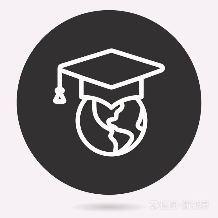 矢量e学习教育图标学术学习学习符号孤立的插图用于图形和网页设计的