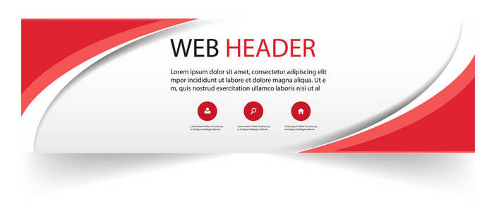 网页头现代红白曲线设计矢量图像照片