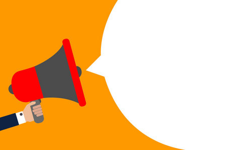 卡通人物手拿空社交媒体拷贝文字照片