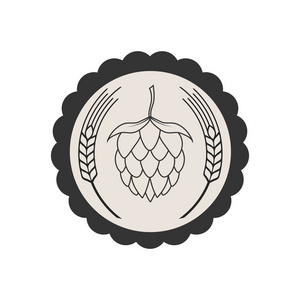 啤酒花矢量图标图片