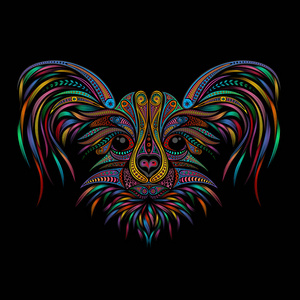 抽象图案的彩色矢量狗. 2018年中国新年的象征照片