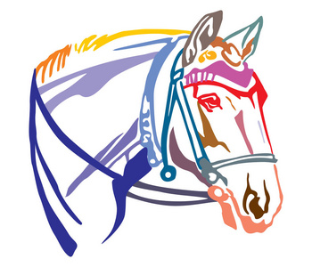 纹身彩色马图片