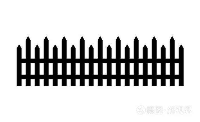 在白色背景下隔离的木栅栏插图. 设置图标栅栏由矢量插图