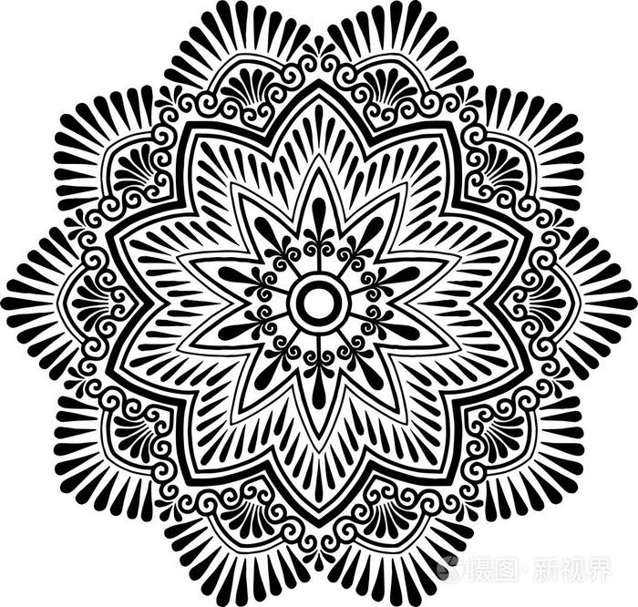 曼陀罗图案黑白好心情