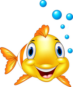 带水泡的可爱小丑鱼照片