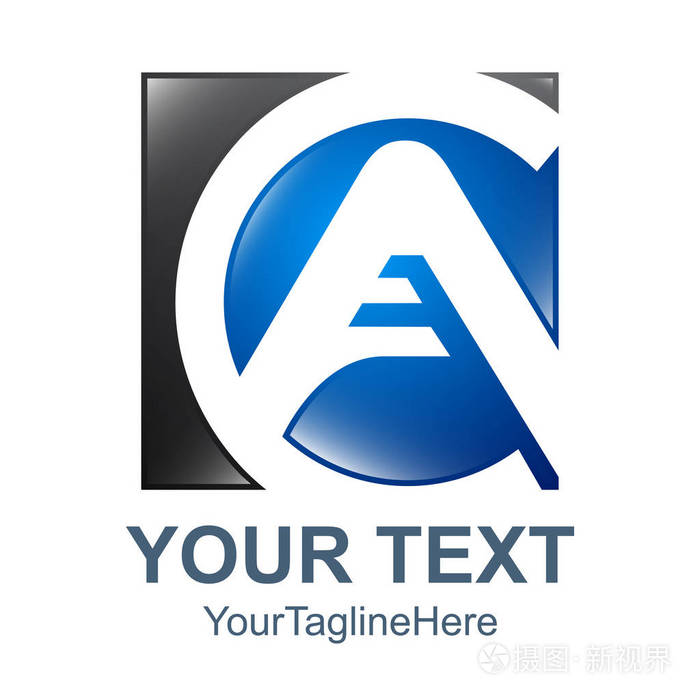 3d圆圈摘要ca字母矢量技术标志c字母矢量一个字母标志ca字母标志c和