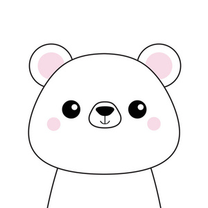 可爱的卡通灰熊角色. 有趣的婴儿有眼睛,鼻子,耳朵,粉红色的脸颊.