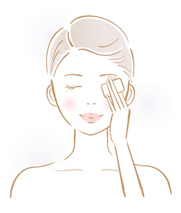 戴着眼罩的美女脸眼部皮肤护理.