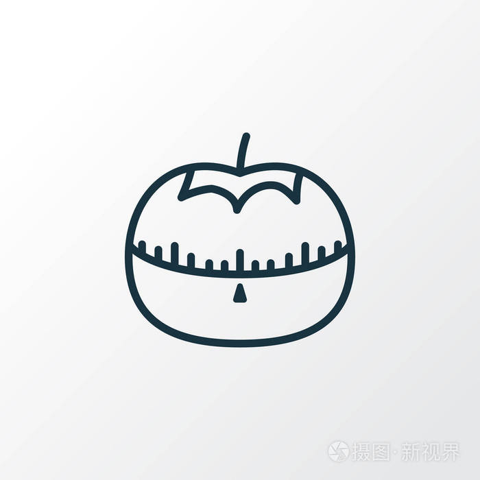 西红柿定时器图标线符号.时尚风格中的优质隔离秤元素