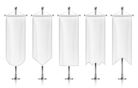 在白色背景下隔离的织物横幅矢量样机照片