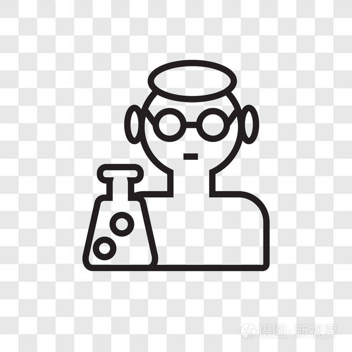 科学家的矢量图标隔离在透明的背景科学家标志设计