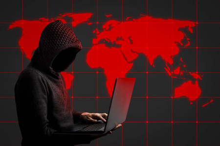 黑客和窃取用户数据的概念. 黑锁信用卡云电子邮件密码个人文件.照片