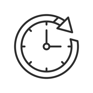 秒表icon白背上的时间隐喻图标矢量符号与符号分离照片