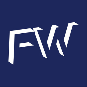 w字母logo标志带有负空间标识图标矢量模板的fw首字母照片