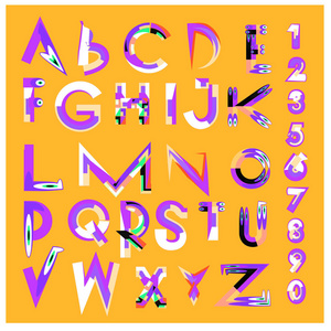 抽象彩色字体和字母的矢量图片
