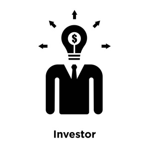 投资者图标矢量隔离在白色背景标志概念投资者标志在透明背景上填充