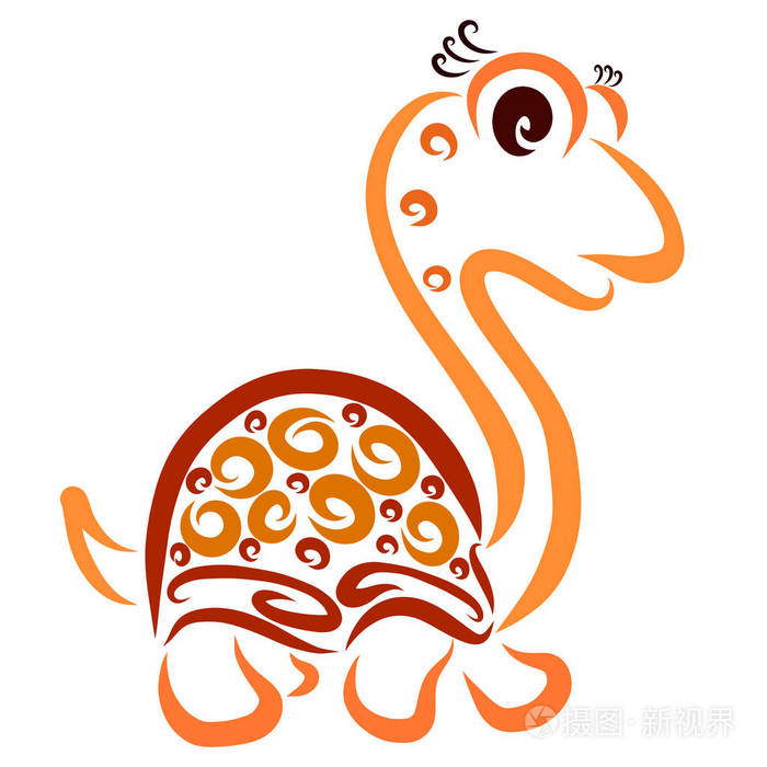 可爱的乌龟,长长的睫毛和图案