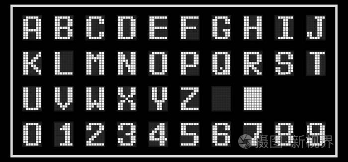 白色led数字字体黑色背景(矢量)插画-正版商用图片1sgdjb-摄图新视界