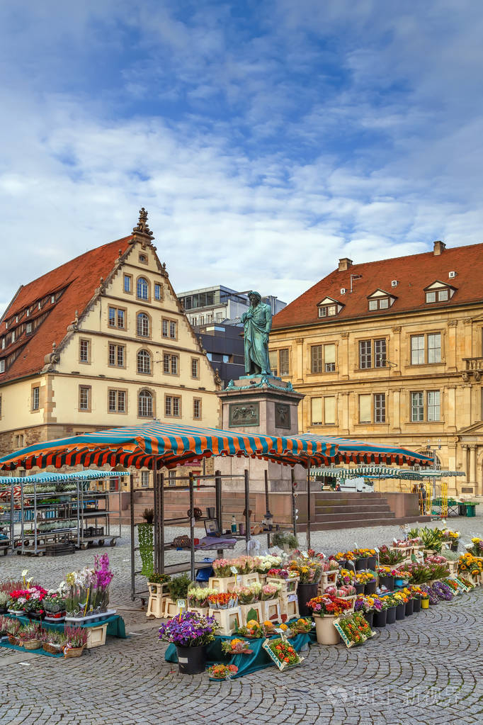 德国斯图加特市中心席勒广场景观