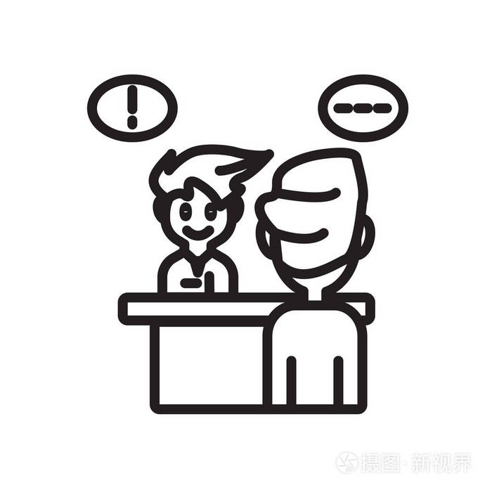 访谈图标矢量在白色背景下被隔离, 采访 si插画-正版商用图片1sgp2l