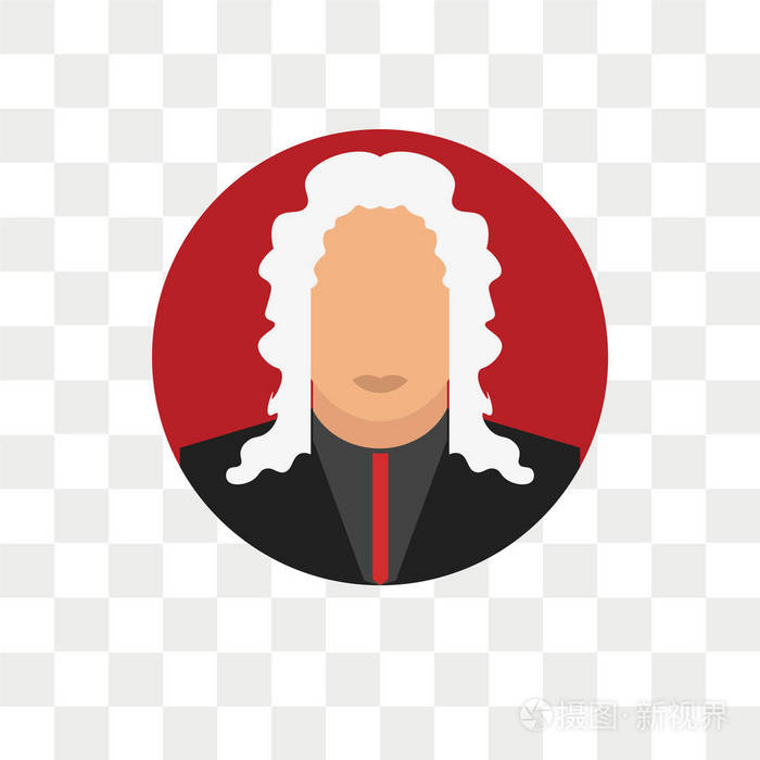 判断矢量图标独立于透明背景法官徽标