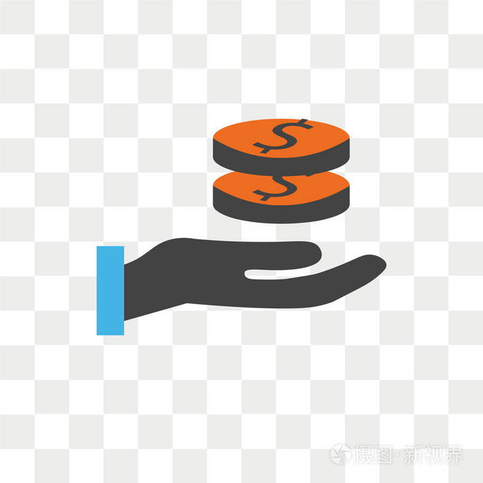 工资矢量图标在透明背景下被隔离, 薪水 lo