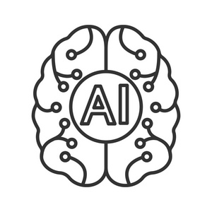 白底人工智能线性图标照片