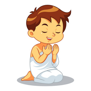 穆斯林男孩哈吉祈祷奉献图片