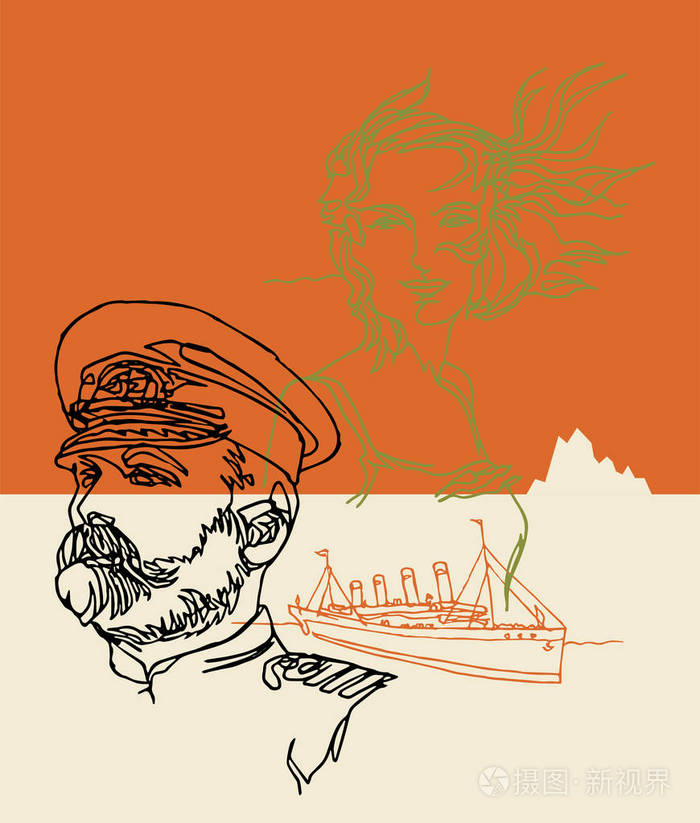 上尉和他心爱的女人, 泰坦尼克号, 冰山