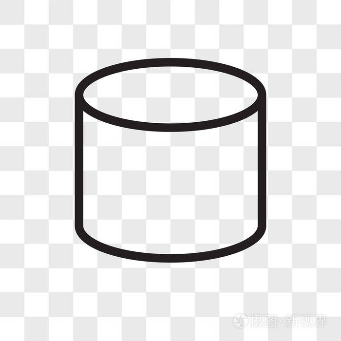 在透明背景上隔离的圆柱矢量图标cylinde