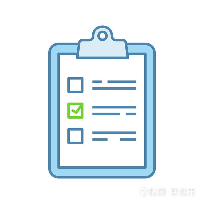 任务计划颜色图标. 清单. 做清单. 项目管理. 任务清单. 孤立矢量插图