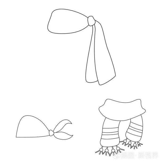 围巾和披肩标志的矢量插图。套围巾和附件股票矢量插图