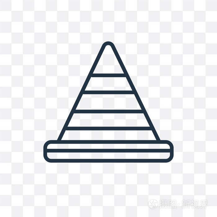 锥形矢量图标在透明背景上隔离圆锥标志d