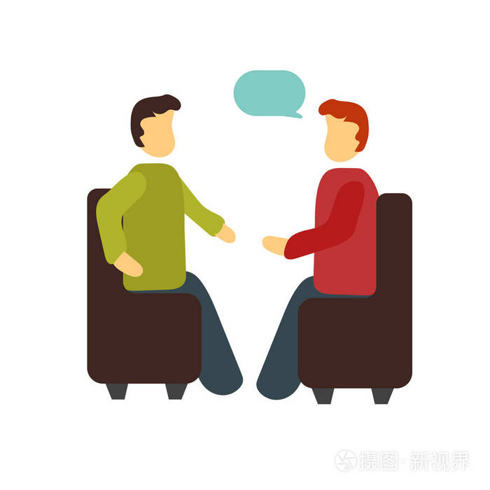 对话图标矢量在白色背景下被隔离, Conversat