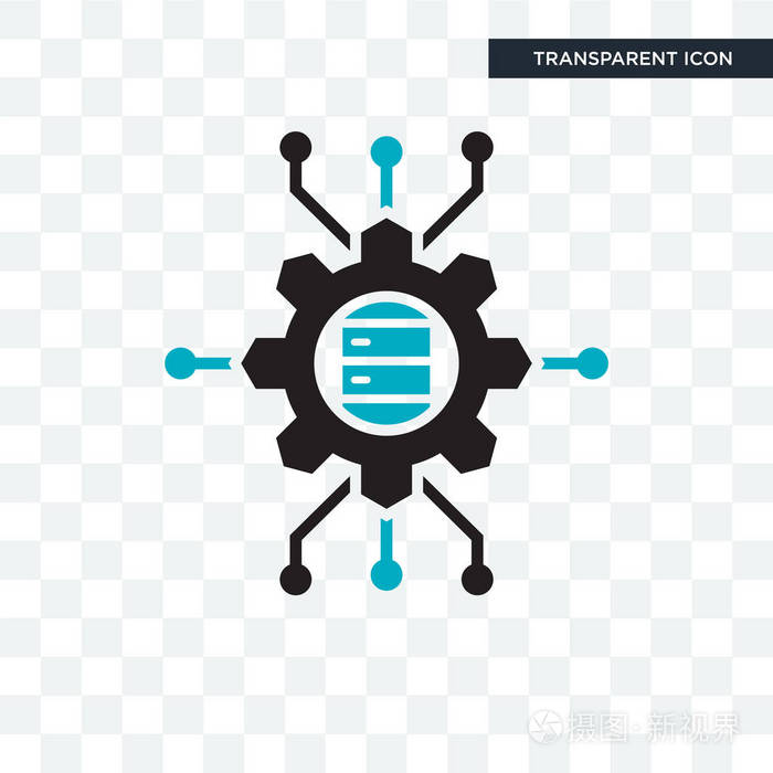 在透明背景上隔离的大数据科学家矢量图标插画-正版商
