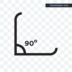 直角图标透明 ba 上隔离的90度矢量图标直角照片