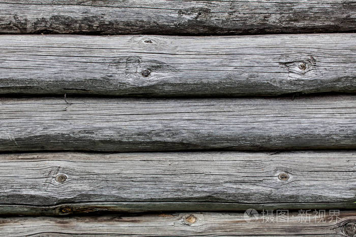 圆木的木质纹理,灰色的纹理. 民间民族俄罗斯风格