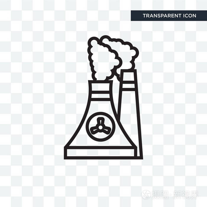 核电站矢量图标在透明背景下被隔离, 女插画-正版商用图片1si2tm-摄图