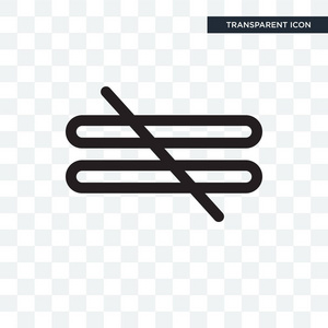 不等于在透明背景上隔离的矢量图标照片