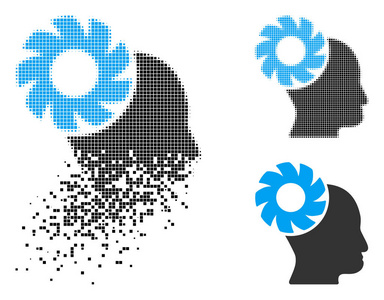 断点半色调脑轮图标图片