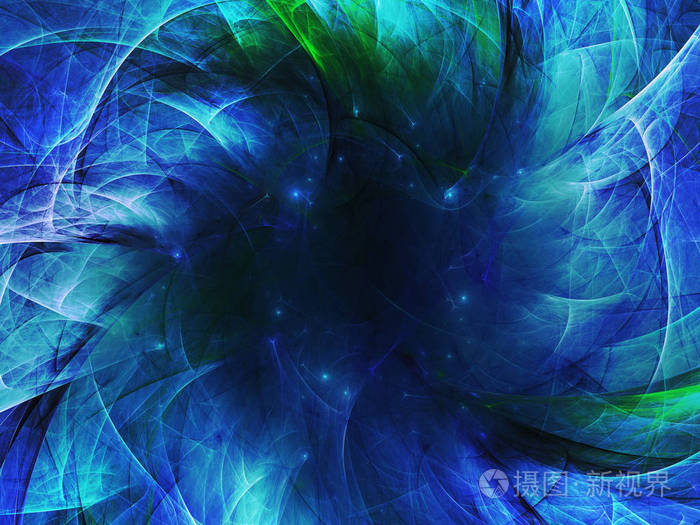 抽象混沌分形背景三维渲染图