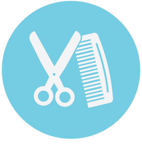 理发或理发师隔离矢量图标用于旅行和旅游项目照片