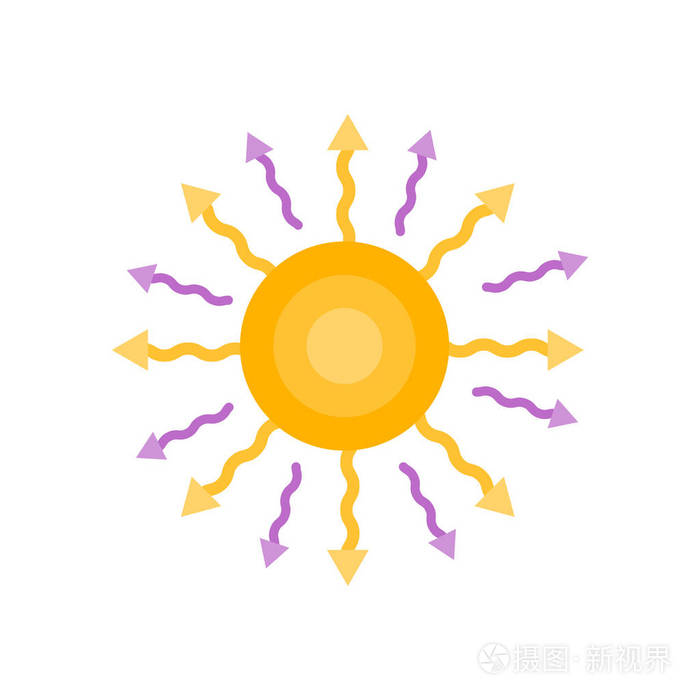 白色背景紫外线透明标志天气符号中的紫外线图标载体