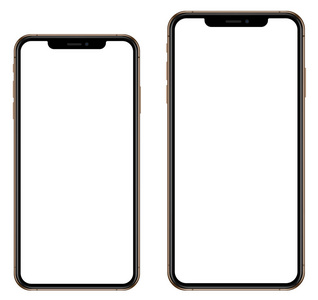 全新逼真的手机智能手机套装智能手机框架少空白屏幕旋转位置矢量eps