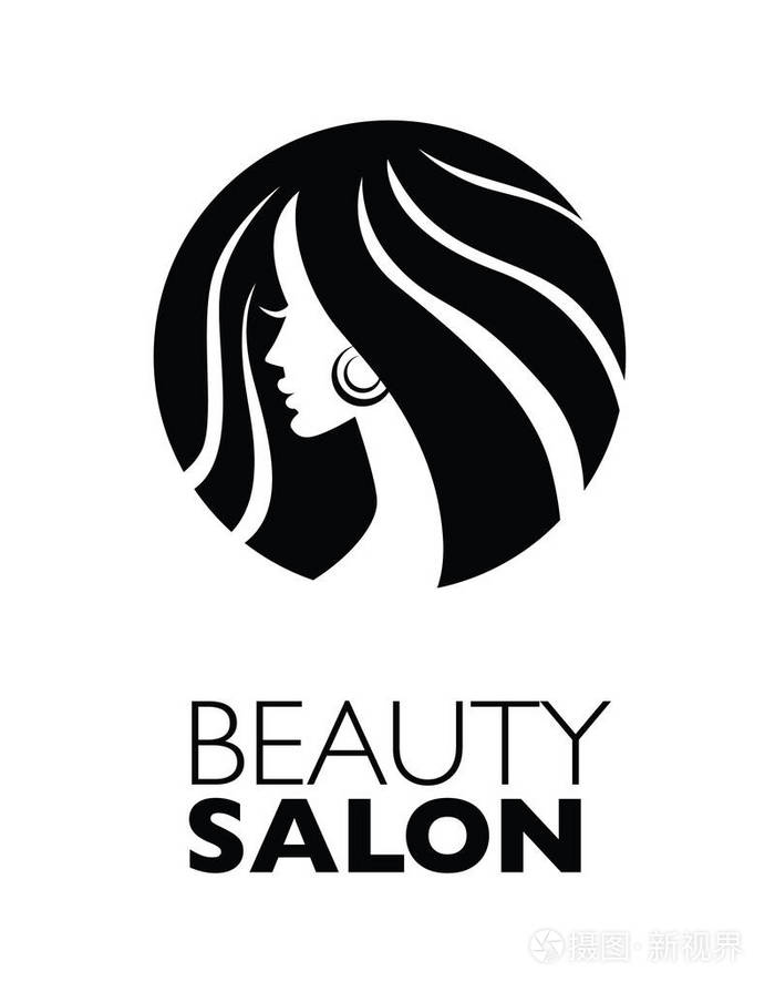 有美丽头发的女人可以作为美容院/水疗中心的标志
