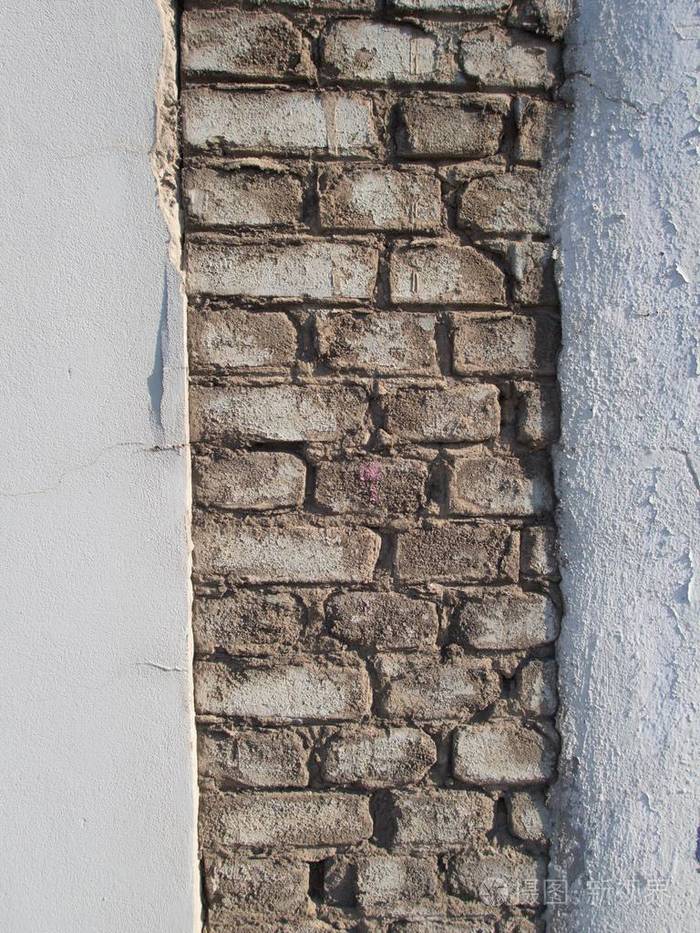 一堵旧砖墙的细节