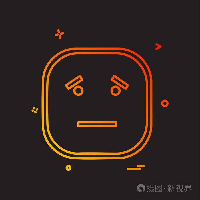 悲伤表情图标设计彩色矢量插图