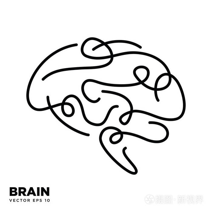大脑标志轮廓设计模板eps10思维理念概念插画-正版商用图片1sjiu0-摄