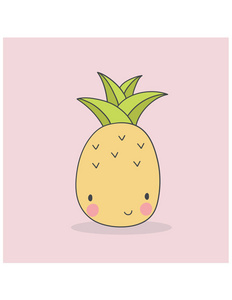 粉红色背景上有趣的菠萝图案照片