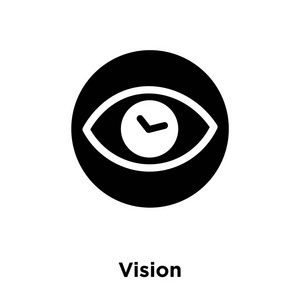 视觉图标矢量隔离在白色背景标志概念视觉标志上透明背景填充黑色符号